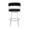 Armen Living Dione 26" Counter Height Swivel Black Faux Leather and Brushed Stainless Steel Bar Stool 840254335158 - alternate 3